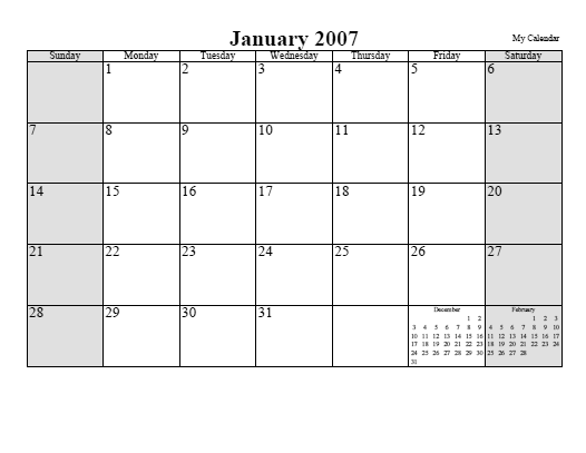 Egger blog: monthly calendar